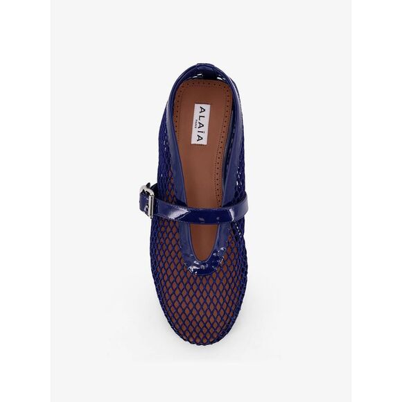Alaia Women Mesh Ballet Flats With Patent Leather Profile - Picture 4 of 4
